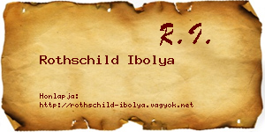 Rothschild Ibolya névjegykártya